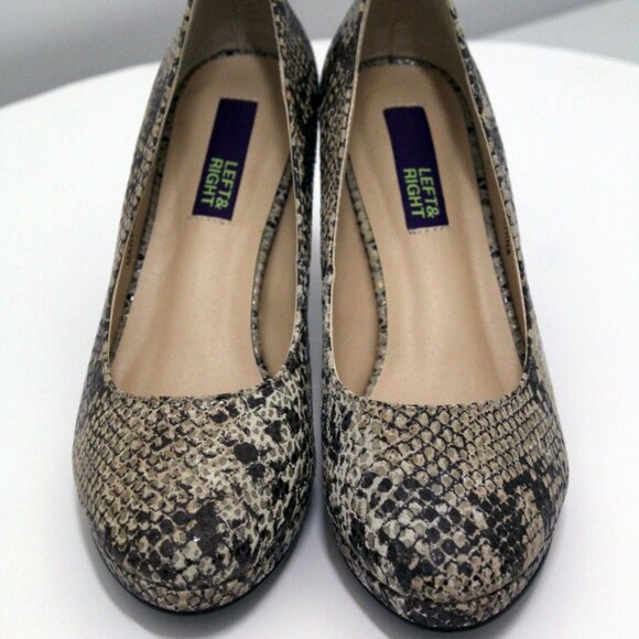 Left & Right Snake Print High Heel Pumps, Size 7.5B - Picture 2 of 6